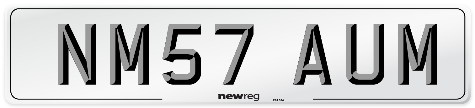 NM57 AUM Number Plate from New Reg
